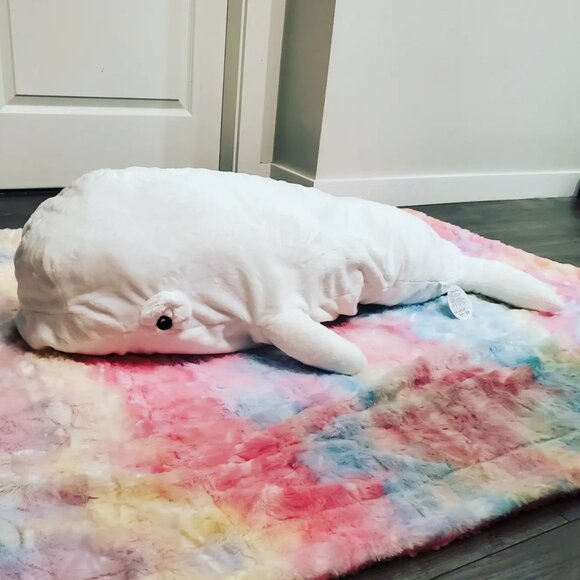 Sea Creatures White Dolphin Jumbo Plushy - Picture 2 of 4